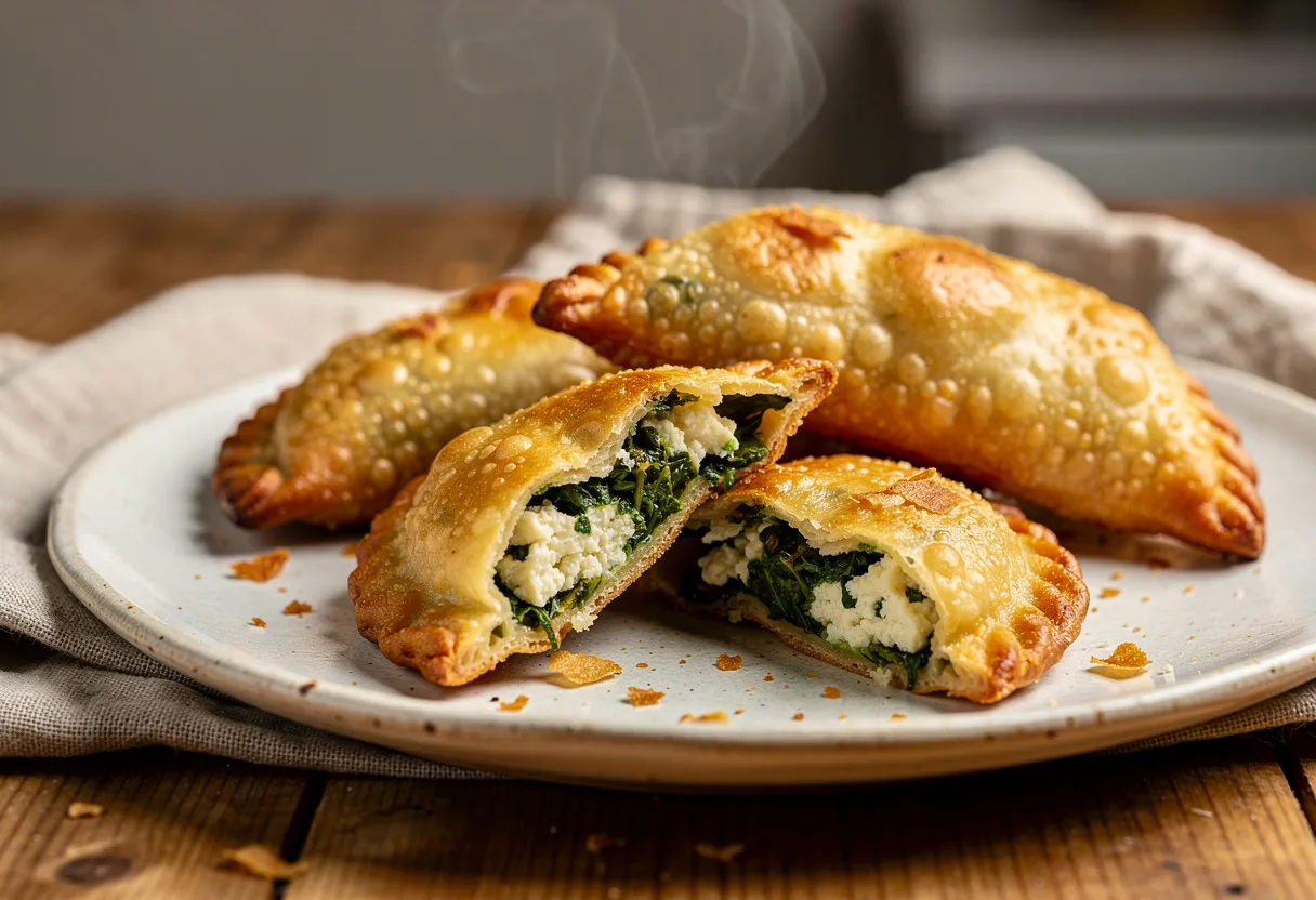 Golden fried chard-and-ricotta pastries